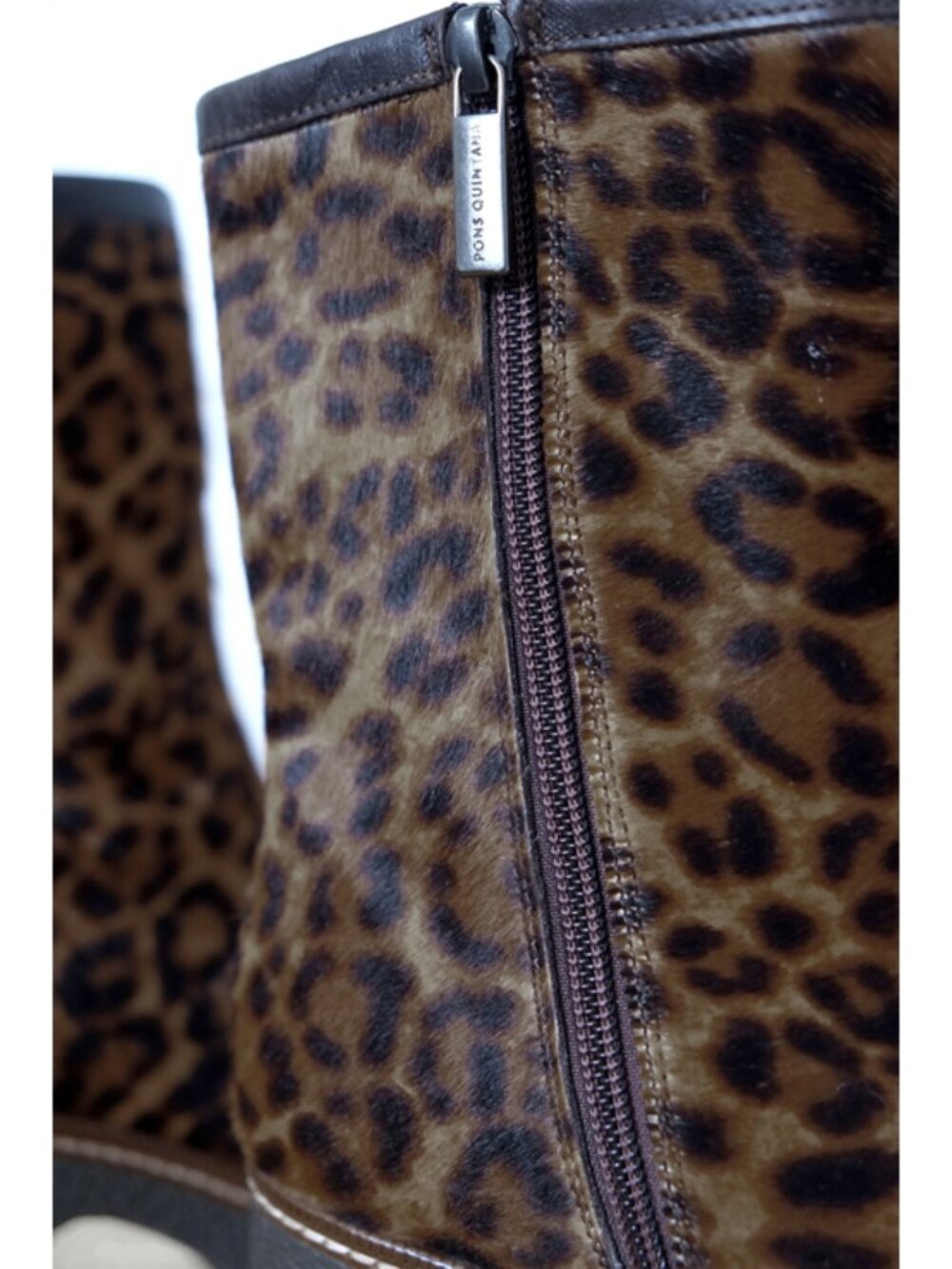 NEW Pons Quintana leopard-print ponyskin platform ankle boots - Picture 11 of 11